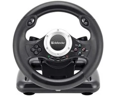 Defender TURBO PRO vairas, 10 mygtukų, USB, juodas, su pedalais, PS3, PS4, PC, Xbox One, Xbox Series X/S, Nintendo Switch