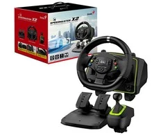 Vairas Genius GX Gaming SpeedMaster X2, vairas su pedalais ir pavarų svirtimi, 13 mygtukų, USB, juoda