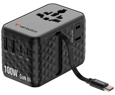 Verbatim kelioninis įkroviklis EU/UK/US GaN 2xUSB-C/2xUSB-A/1xUSB-C PD 100W juodos spalvos 30191