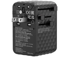 „Verbatim“, „Charge n Travel“ adapteris, „Travel GaN III“ 2x USB-C, 2x USB-A + 1x integruotas USB-C laidas, juodas, 170 W