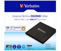 Verbatim 43886, Nagrywarka CD/DVD, szybkość CD(24x) DVD (8x),USB 3.2 GEN1 i USB-C
