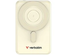 „Verbatim Charge ’n’ Go 2C“ magnetinis belaidis išorinis akumuliatorius su stovu, 5000 mAh, 2 × USB-C, auksinės spalvos