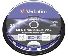 Verbatim BD-R, 25GB, cake box, 43825, 4X, 10-pack, do archiwizacji danych