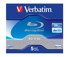 „Verbatim BD-R“, dvisluoksnė, 50 GB, dėžutėje, 43748, 6 vnt., 5 vnt. pakuotė, duomenų archyvavimui