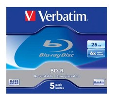 „Verbatim BD-R“, vieno sluoksnio, 25 GB, dėžutėje, 43715, 6 vnt., 5 vnt. pakuotė, duomenų archyvavimui
