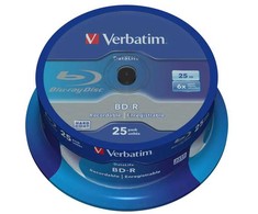 Verbatim BD-R, Single Layer 25GB, spindle, 43837, 6x, 25-pack