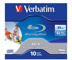 Verbatim BD-R, Single Layer Printable ScratchGuard Plus, 25GB, jewel box, 43713, 6x, 10-pack, do archiwizacji danych