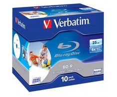 Verbatim BD-R, Single Layer Printable ScratchGuard Plus, 25GB, jewel box, 43713, 6x, 10-pack, do archiwizacji danych