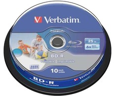 „Verbatim BD-R SL“, kietu apsauginiu sluoksniu, 25 GB, pakavimo velenas, 43804, 6 vnt., 10 vnt. pakuotė, archyvavimui
