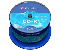 Verbatim CD-R, 43351, Extra Protection, 50-pack, 700MB, 52x, 80min., 12cm, bez możliwości nadruku, spindle, do archiwizacji danych