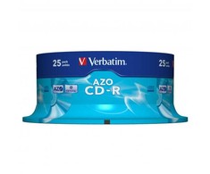 Verbatim CD-R, 43352, AZO Crystal, 25 vnt. pakuotė, 700 MB, 52x, 80 min., 12 cm, nespausdinamas, tortinė dėžutė, duomenų archyvavimui