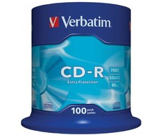 Verbatim CD-R, 43411, Extra Protection, 100-pack, 700MB, 52x, 80min., 12cm, bez możliwości nadruku, spindle, do archiwizacji danyc