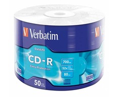 Verbatim CD-R, 43787, Extra Protection, 50-pack, 700MB, 52x, 80min., 12cm, bez możliwości nadruku, wrap, do archiwizacji danych