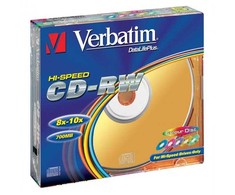 Verbatim CD-RW, 43167, SERL High-Speed Colour, 5-pack, 700MB, 12x, 80min., 12cm, bez możliwości nadruku, slim box, do archiwizacji