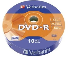 DVD-R Verbatim 4,7 GB (120min) 16x 10-spindl RETAIL