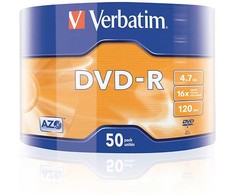 Verbatim DVD-R, Matt Sidabrinis, 43788, 4.7GB, 16x, spindle, 50-pack, bez możliwości nadruku, 12cm, do archiwizacji danych