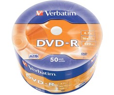 Verbatim DVD-R, Matt Sidabrinis, 43788, 4.7GB, 16x, spindle, 50-pack, bez możliwości nadruku, 12cm, do archiwizacji danych