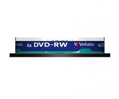 „Verbatim“ DVD-RW diskas, matinės sidabrinės spalvos, 43552, 4,7 GB, 4x, ašies formos, 10 vnt. pakuotė, nespausdinamas, 12 cm, duomenų archyvavimui