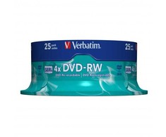 „Verbatim“ DVD-RW, matinės sidabrinės spalvos, 43639, 4,7 GB, 4x, ašies formos, 25 vnt. pakuotė, nespausdinamas, 12 cm, duomenų archyvavimui