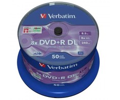 Verbatim DVD+R DL, Double Layer Matt Sidabrinis, 43758, 8.5GB, 8x, spindle, 50-pack, 12cm, do archiwizacji danych