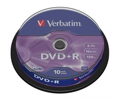 „Verbatim“ DVD+R, matinės sidabrinės spalvos, 43498, 4,7 GB, 16x, ašies formos, 10 vnt. pakuotė, nespausdinamas, 12 cm, duomenų archyvavimui