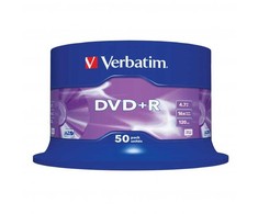 Verbatim DVD+R, Matt Sidabrinis, 43550, 4.7GB, 16x, spindle, 50-pack, bez możliwości nadruku, 12cm, do archiwizacji danych
