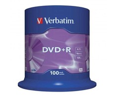 Verbatim DVD+R, Matt Sidabrinis, 43551, 4.7GB, 16x, spindle, 100-pack, bez możliwości nadruku, 12cm, do archiwizacji danych