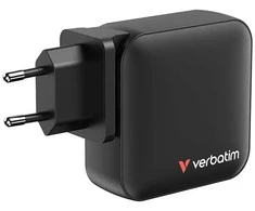 Laidinis įkroviklis Verbatim Mini GaN 165W 3xUSB-C PD/1x USB-A QC juodos spalvos 32216