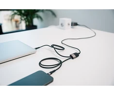 Verbatim kabelis USB-C USB-C to Dual USB-C - 100W, 1,5m, juoda, box, 30279