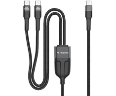 Verbatim kabelis USB-C USB-C to Dual USB-C - 100W, 1,5m, juoda, box, 30279