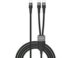 Verbatim kabelis USB-C USB-C to Dual USB-C - 100W, 1,5m, juoda, box, 30279