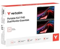 Monitorius „Verbatim Essentials“ nešiojamas dviejų monitorių ekranas, 15,6 colio, FHD, juodas, 32403