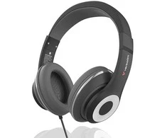 Verbatim TruSound ausinės su mikrofonu, przewodowa, juoda, kištukas ir play typ USB-C