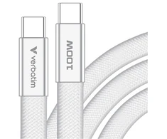 Verbatim USB-C kabelis SoftTouch USB C (M) - USB C (M), 100W, 1.2m, Baltas, box, 30277