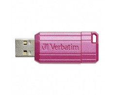 Verbatim USB atmintinė, USB 2.0, 128GB, Store,N,Go PinStripe, rožinė, 49460, duomenų archyvavimui
