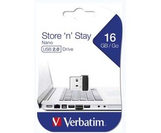 Verbatim USB atmintinė, USB 2.0, 16 GB, nano, Store N Stay, juoda, 97464, USB A