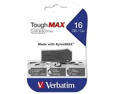 Verbatim USB flash disk, USB 2.0, 16GB, ToughMAX, juoda, 49330, USB A, kompozyt KyronMAX(tm)