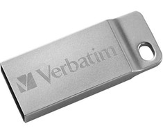Verbatim USB atmintinė, USB 2.0, 64GB, Metal Executive, Store N Go, sidabrinė, 98750, USB A, su kilpele raktų pakabukui