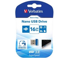 Verbatim USB flash disk, USB 3.0, 16GB, Nano, Store N Stay, mėlyna, 98709, USB A