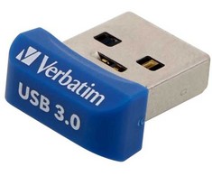 Verbatim USB flash disk, USB 3.0, 16GB, Nano, Store N Stay, mėlyna, 98709, USB A