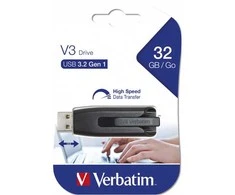 „Verbatim“ USB atmintinė, USB 3.0, 32 GB, V3, „Store N Go“, juoda, 49173, USB A, su ištraukiama jungtimi