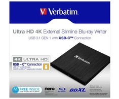 Verbatim Zewnętrzna nagrywarka Blu-Ray, 43888, USB 3.1 Gen1 (3.0), USB C