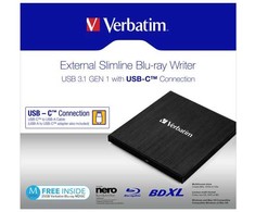 Verbatim Zewnętrzna nagrywarka Blu-Ray, 43889, USB 3.1, USB-C, 25GB MDISC NEMOKAMAI
