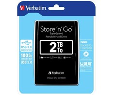 „Verbatim“ išorinis kietasis diskas, „Store N Go“, 2,5 colio, USB 3.0 (3.2 Gen 1), 2 TB, 53177, juodas