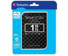 Kietasis diskas Verbatim zewnętrzny dysk twardy, Store N Go, 2.5", USB 3.0 (3.2 Gen 1), 1TB, 53194, juoda