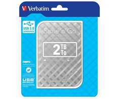 Kietasis diskas Verbatim išorinis standusis diskas, Store N Go, 2.5", USB 3.0 (3.2 Gen 1), 2TB, 53198, sidabrinis