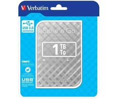Kietasis diskas Verbatim išorinis standusis diskas, Store N Go, 2.5", USB 3.0 (3.2 Gen 1), 1TB, 53197, sidabrinis