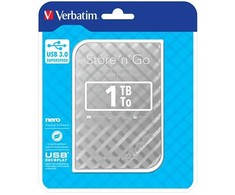 Kietasis diskas Verbatim išorinis standusis diskas, Store N Go, 2.5", USB 3.0 (3.2 Gen 1), 1TB, 53197, sidabrinis