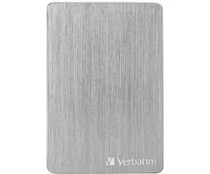 Kietasis diskas Verbatim Store 'n' Go ALU Slim 1TB Sidabrinis – išorinis standusis diskas, USB 3.0 Micro-B