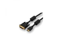 Vaizdo kabelis DVI (18+1) M – HDMI M, 2m, paauksuotos jungtys, juodas, logotipas